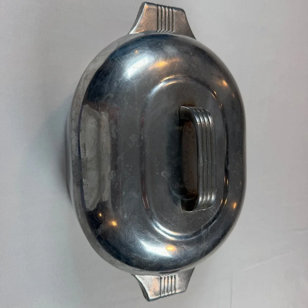 Wagner Ware Sidney 0 Magnalite Roasterette 4263 Vtg Aluminum Oval Roaster w/ Lid
